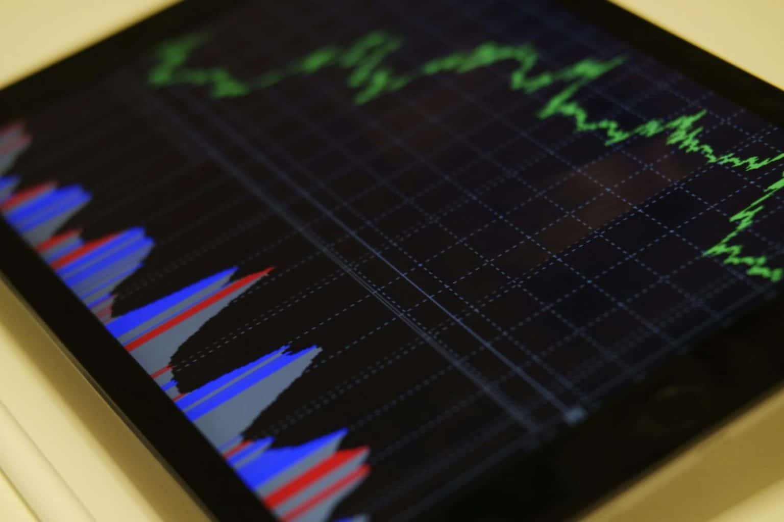 Explozie de investiții! Rețele Electrice atrage fonduri europene colosale de 191 milioane RON Close-up of a tablet displaying stock market analysis with colorful graphs.