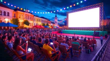 Ilustrație a festivalului de film și cultură balcanică Taifas din Timișoara. Imagine realizată de IA.