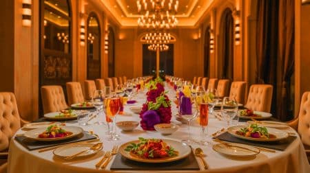Ilustrație a ultimei cine din seria Michelin Dinner la Corinthia Bucharest. Imagine realizată de IA.